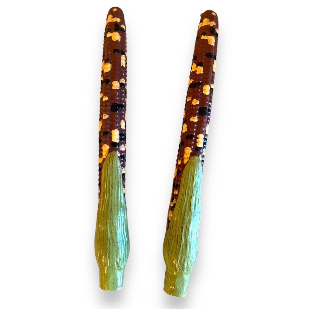 Indian Corn Taper Candles Fall Thanksgiving Autumn 10 inch Unused Vintage
